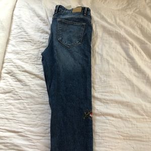 Vintage Floral Stitch Boyfriend Jeans (From Paris)